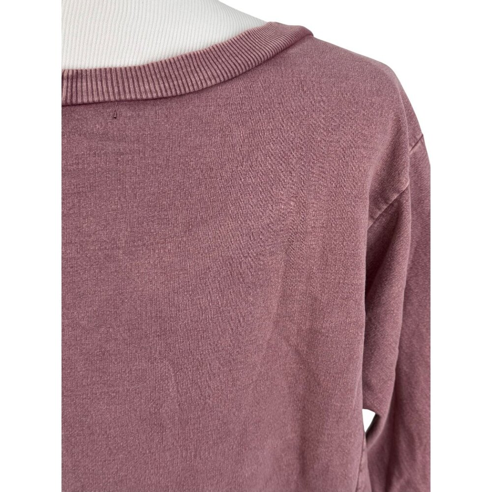 Vtg 90s B.L.E.U. Mauve Pink Lace & Studded Slouchy Sweatshirt | Y2K Grunge Boho - Picture 13 of 16